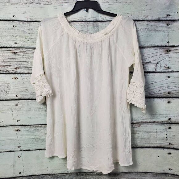 Chelsea & Theodore XL 100% Rayon White Blouse - Picture 1 of 8